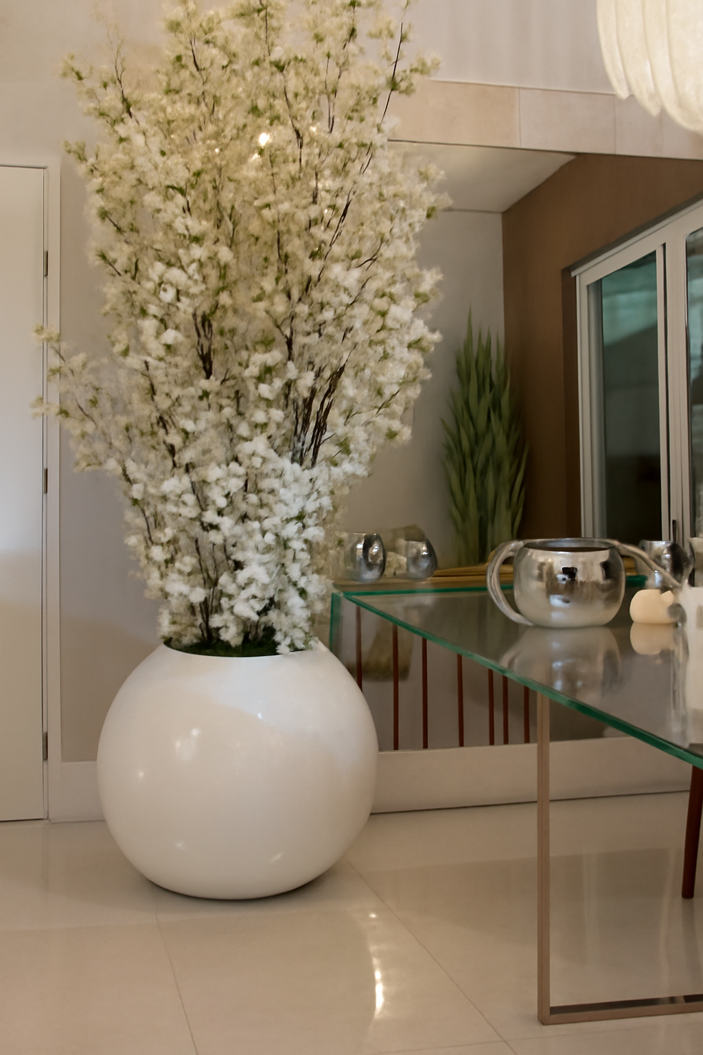 Cerisier en Fleurs H. 76 cm Blanc Brillant