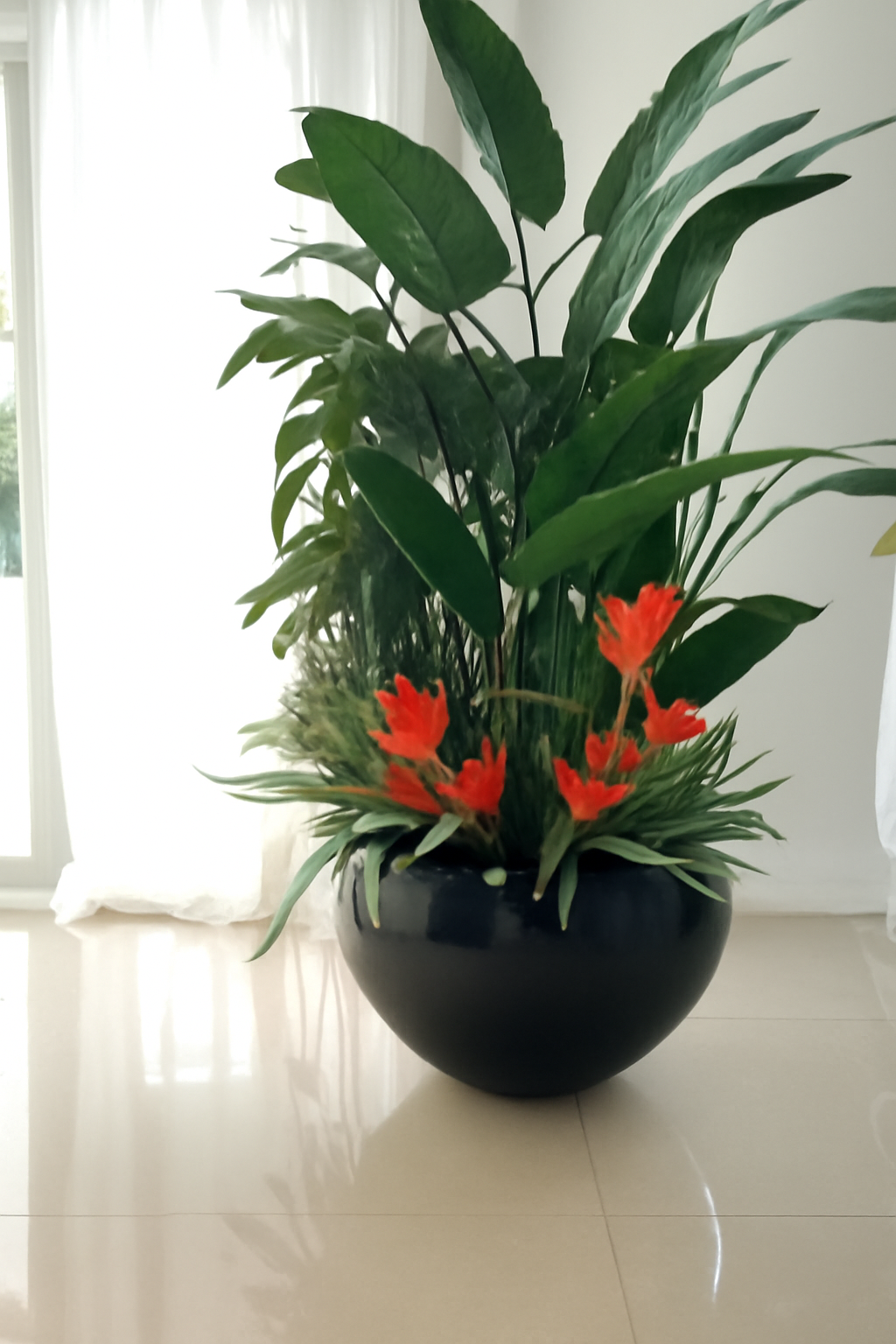 Fleur artificielle Oiseau de Paradis noire