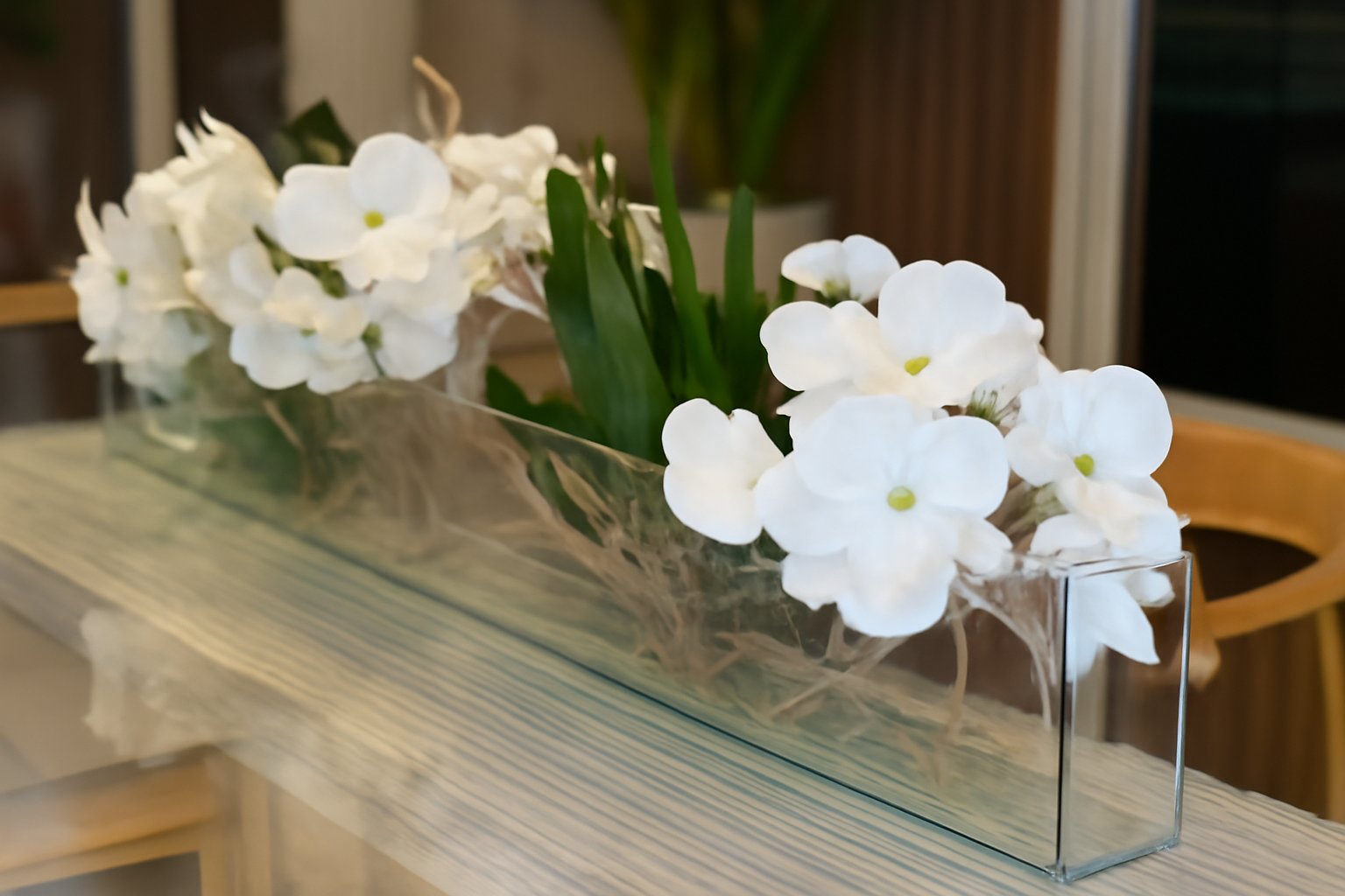 Orchidée artificielle Vanda 91 cm blanche