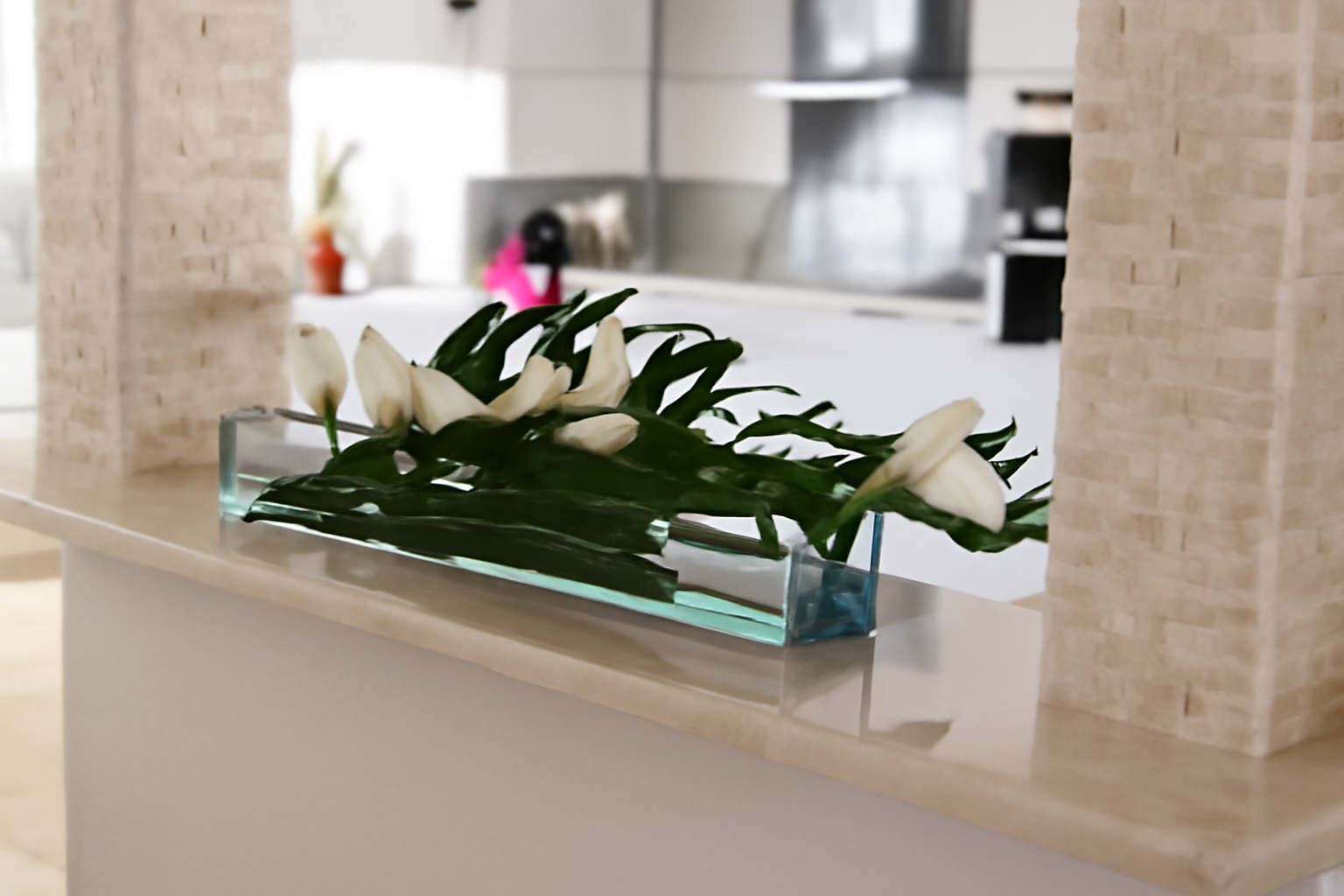 Plante Tropicale 91 cm blanche