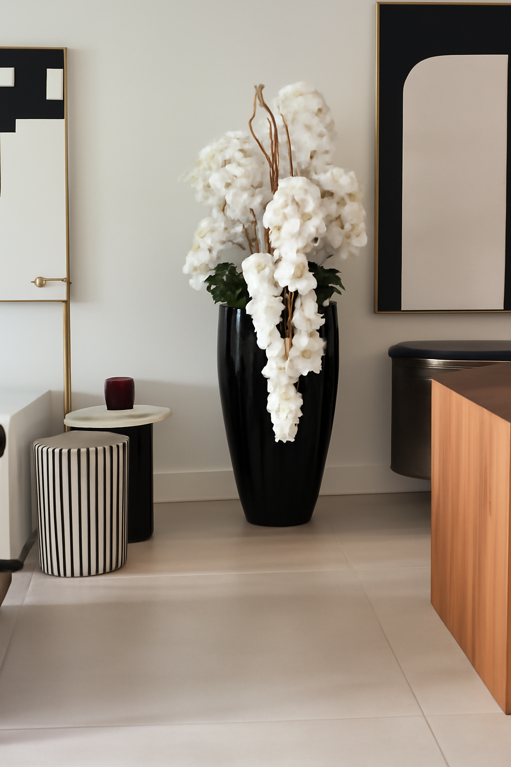 Composition Feuillage Blanc Brillant