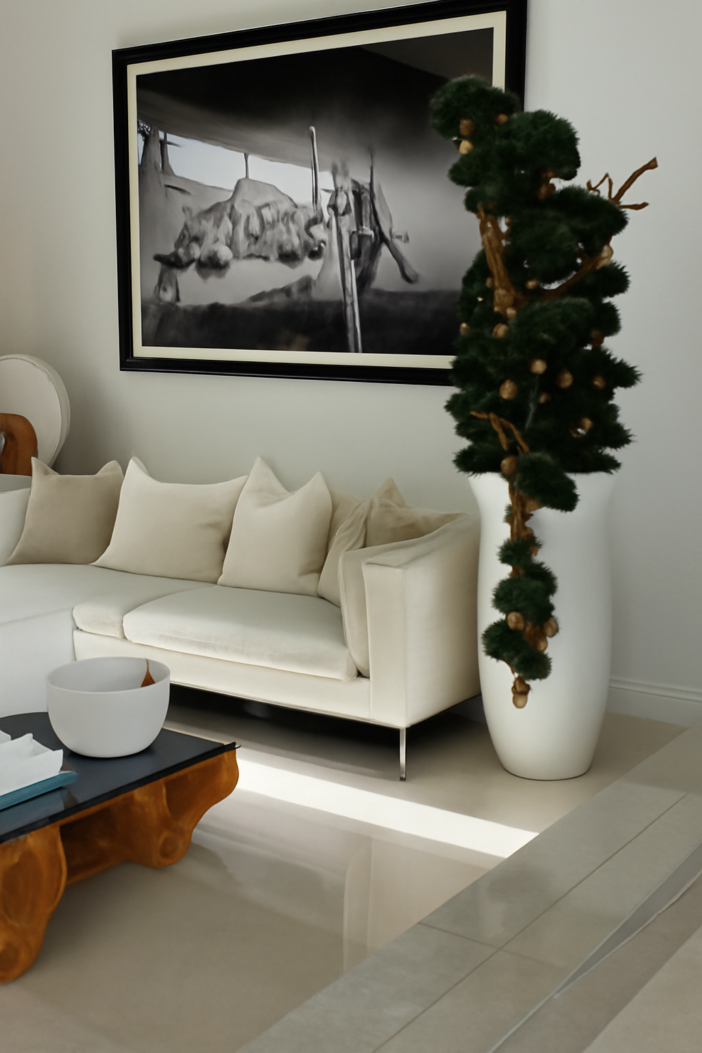 Plante d'intérieur blanche mat