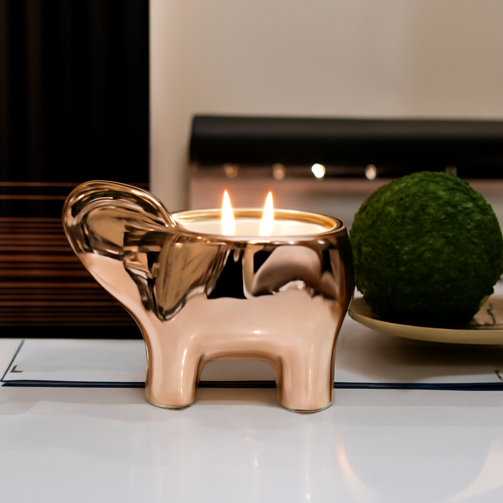 Bougie parfumée dorée